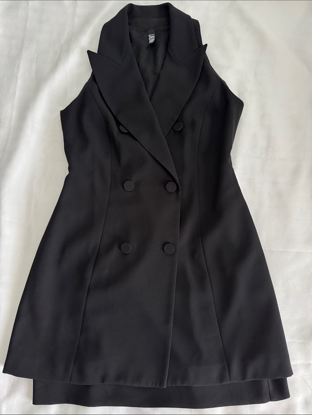 Laundry By Shelli Segal Black Double-Breasted Sleeveless Dress